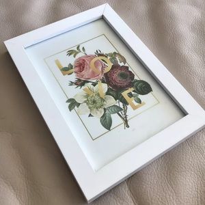 White 4x6 Frame for Tabletop or Wall w/print